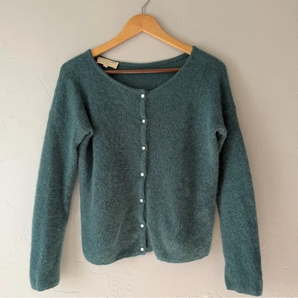 Sezane Teal Gaspard Cardigan - Picture 4 of 8